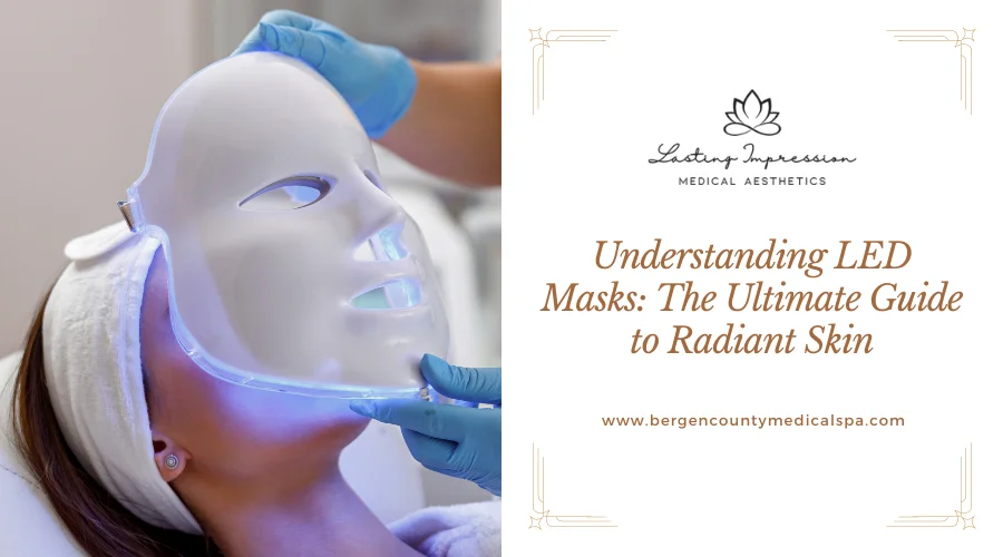 woman getting blue-LED mask treatment