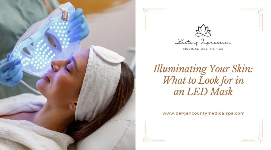 lady getting led mask light therapy