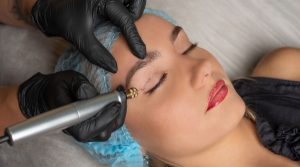 woman getting a neogen plasma treatment in bergen county medical spa clinic