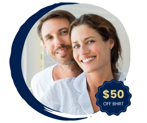 man and lady smiling